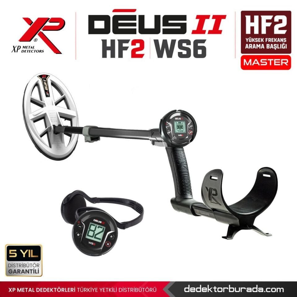 Deus 2 Dedektör - 24x13cm HF2 Başlık, WS6 Master