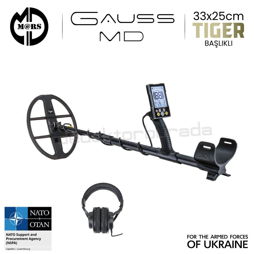 GAUSS MD Dedektör – TIGER 33x25,5cm Başlık + Kulaklık