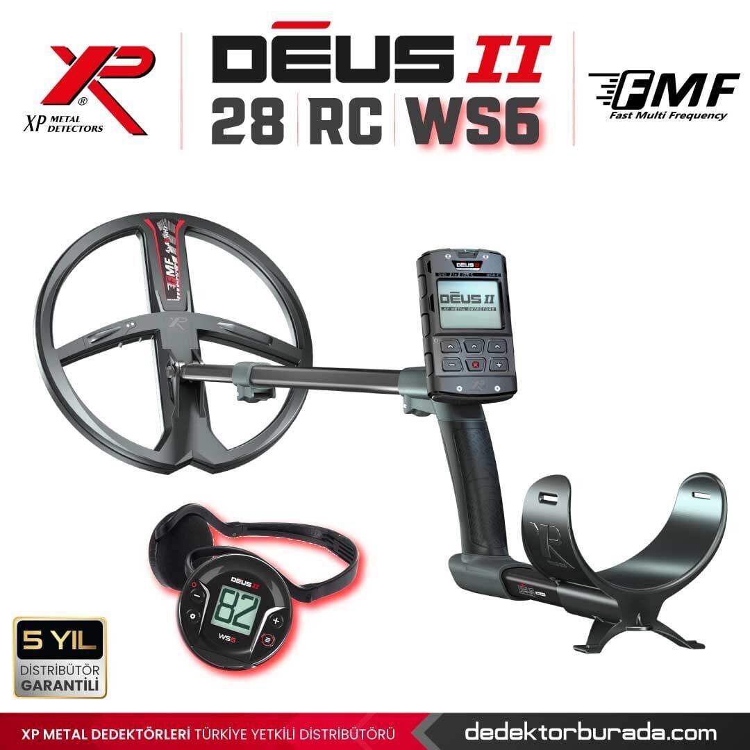 Deus 2 Dedektör - 28cm FMF Başlık, WS6 Kulaklık, Ana Kontrol Ünitesi