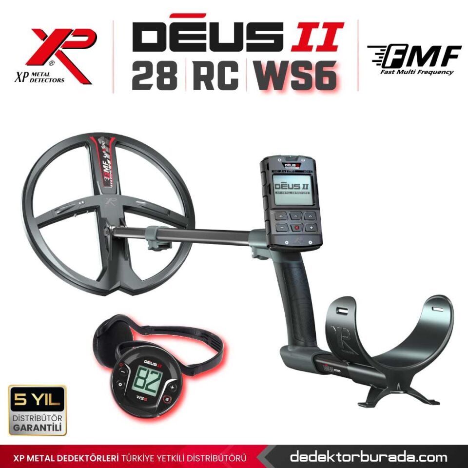 Deus 2 Dedektör - 28cm FMF Başlık, WS6 Kulaklık, Ana Kontrol Ünitesi