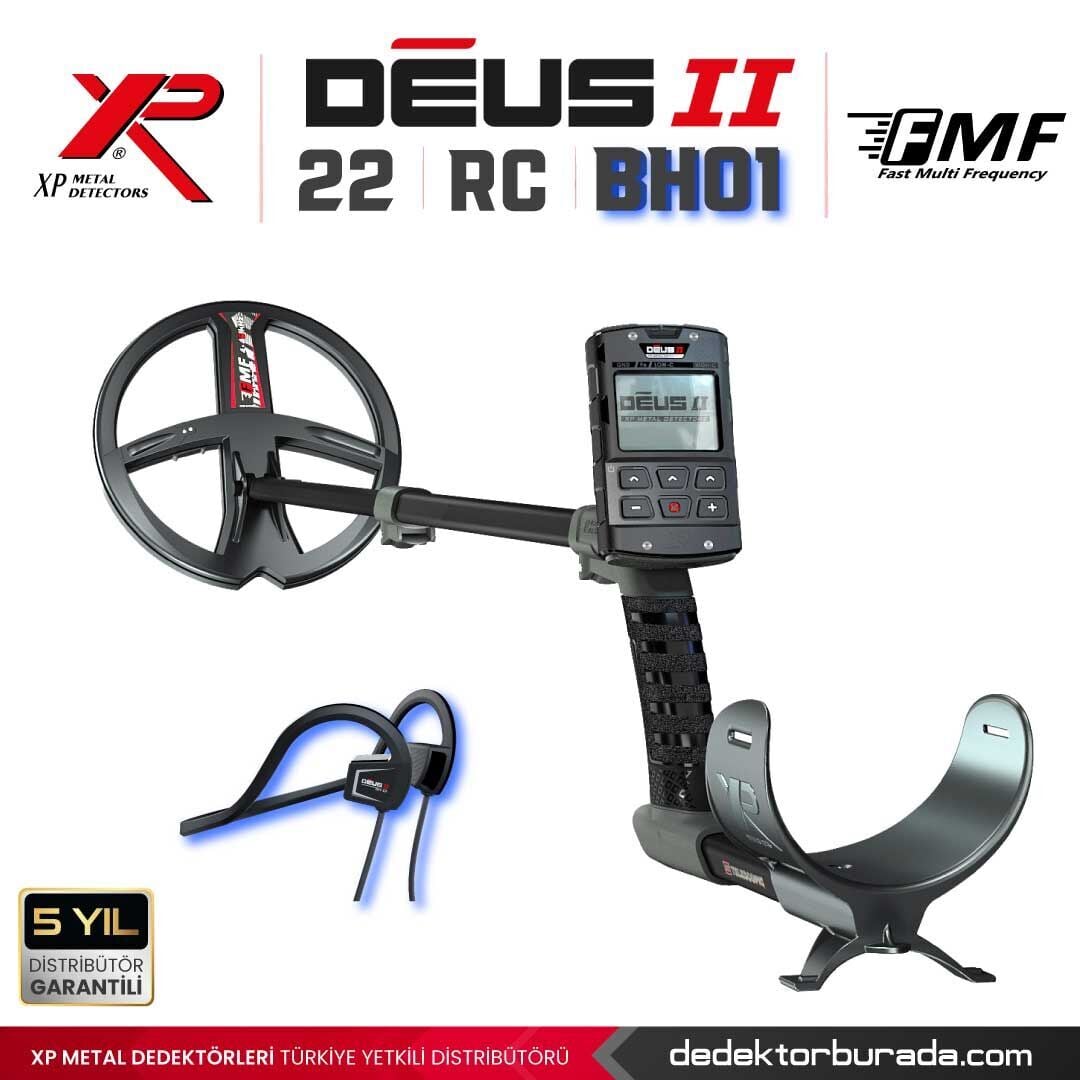 DEUS 2 - 22,5cm FMF Başlık, Ana Kontrol Ünitesi (RC), BH-01 Kablolu Su Geçirmez Kulaklık