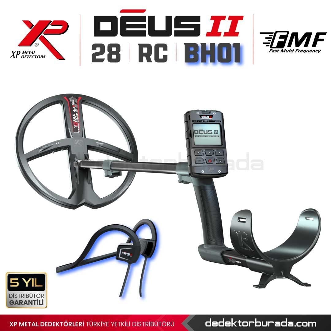 DEUS 2 - 28cm FMF Başlık, Ana Kontrol Ünitesi (RC), BH-01 Kablolu Su Geçirmez Kulaklık