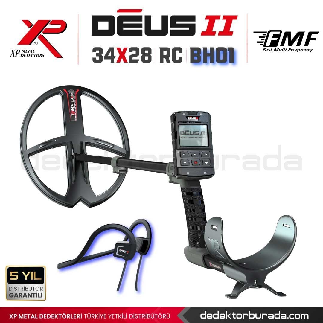 DEUS 2 - 34x28cm FMF Başlık, Ana Kontrol Ünitesi (RC), BH-01 Kablolu Su Geçirmez Kulaklık